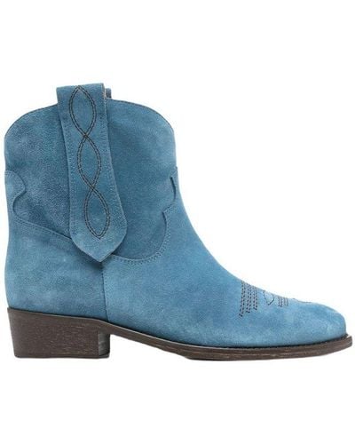 Via Roma 15 Pointed-toe Ankle-length Boots - Blue
