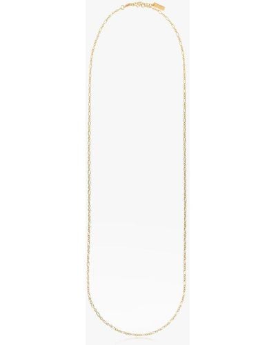 Saint Laurent Long Parallel Figaro Chain Necklace - White