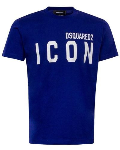 DSquared² Logo Printed Crewneck T-shirt - Blue