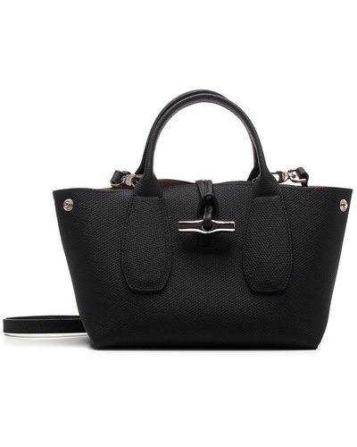 Longchamp Roseau Small Top Handle Bag - Black