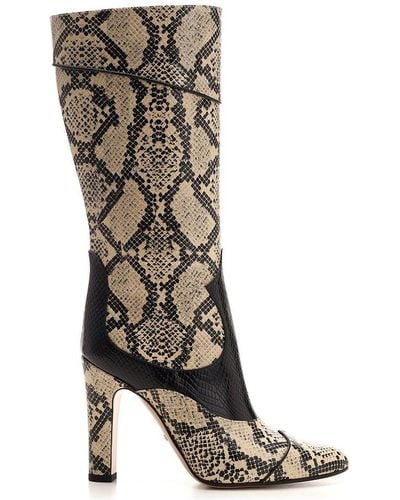 Gucci Snake-embossed Leather Knee-high Boot - Green