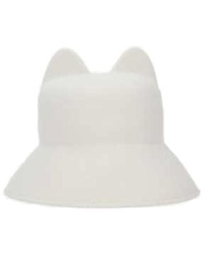 Vivetta Cats Ears Shaped Felt Hat - White