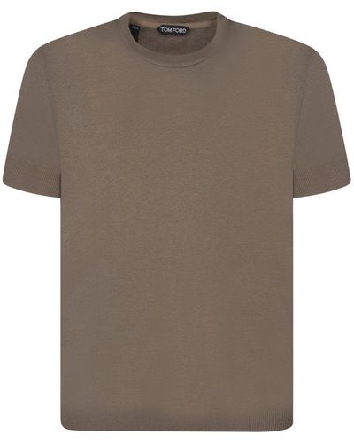 Tom Ford Crewneck Short-sleeved T-shirt - Brown