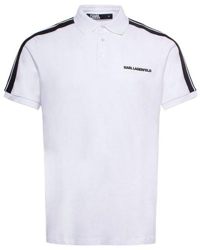Karl Lagerfeld Logo-print Cotton Polo Shirt - White