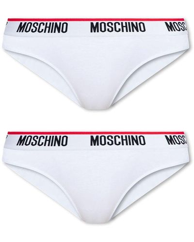 Moschino Branded Briefs 2-Pack - White