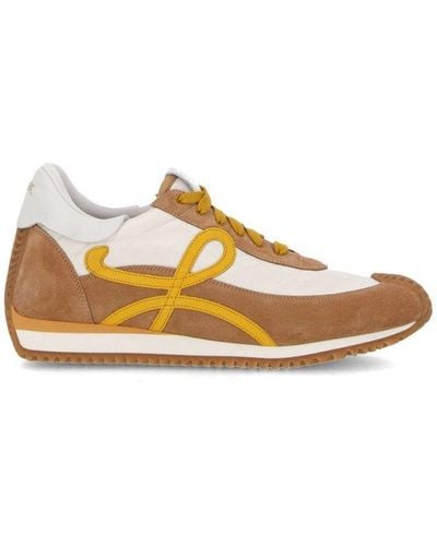 Loewe Flow Runner Monogram Leather And Shell Trainers - White