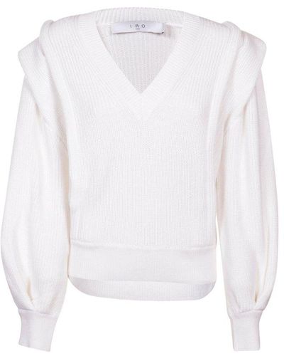 IRO V-neck Knitted Sweater - White