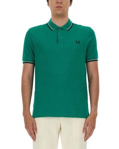 Fred Perry Twin Tipped Short-sleeved Polo Shirt - Green
