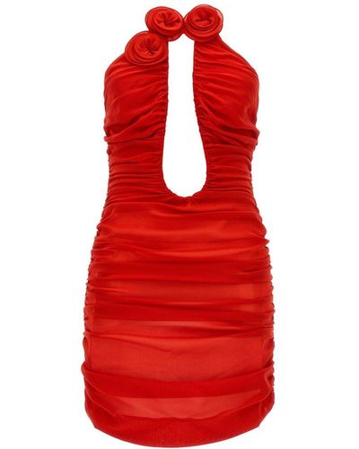 Magda Butrym Strapless Plunge Mini Dress - Red