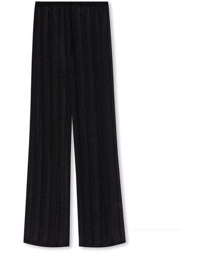 Dries Van Noten Sheer Pleated Trousers - Black