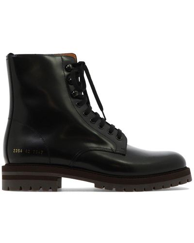 Common Projects Zip Detail Combat Boots - Black