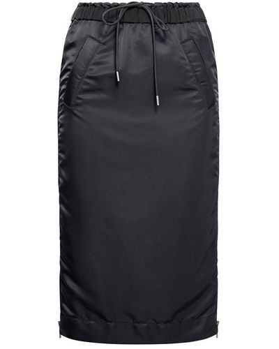 Sacai Elasticated Waist Drawstring Skirt - Black