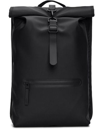 Rains Rolltop Zip-detailed Backpack - Black