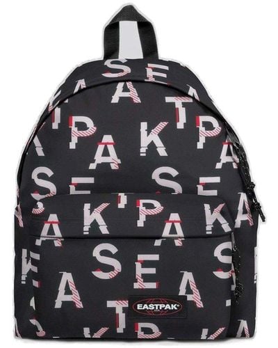 Eastpak Allover Logo Printed Zipped Backpack - Grey