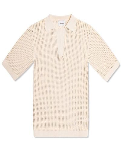 Nanushka Crochet Three-quarter Sleeve Dress - White