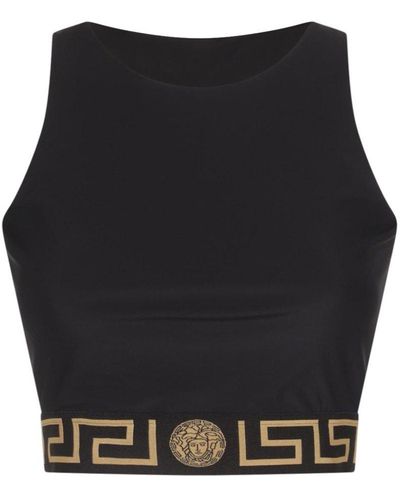 Versace Cut-out Detailed Sleeveless Top - Black