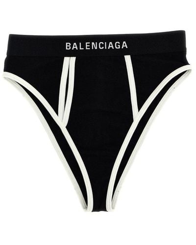Balenciaga Logo Elastic Briefs Underwear, Body - Black