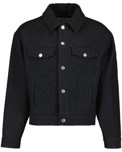 Ami Paris Buttoned Collared Jacket - Black
