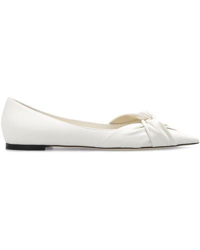 Jimmy Choo Hedera Knot-detail Ballerina Shoes - White