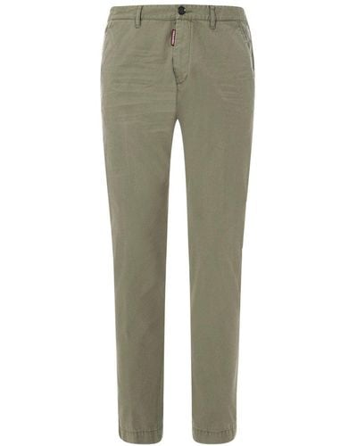 DSquared² Straight-leg Ribbed Trousers - Green