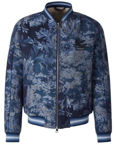 Etro Floral Jacquard Jacket - Blue
