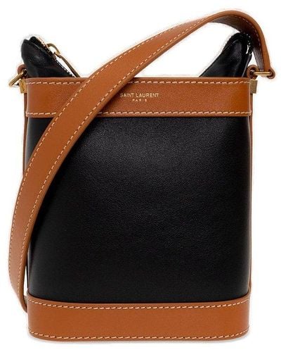 Saint Laurent Aphile Leather Bucket Bag - Black