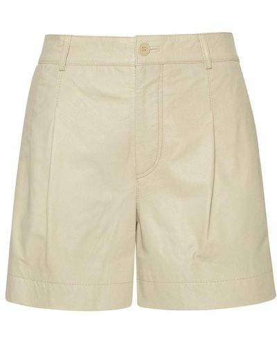 P.A.R.O.S.H. Beige Leather Shorts - Natural