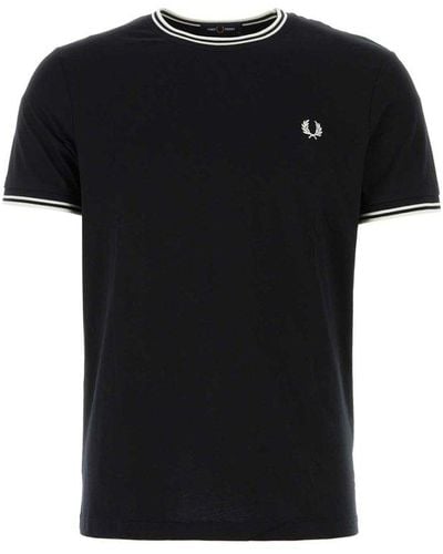 Fred Perry Cotton T-Shirt - Black