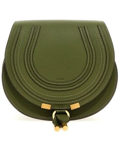 Chloé Marcie Small Saddle Bag - Green