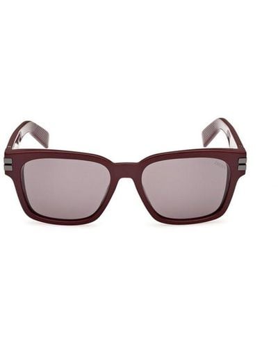 ZEGNA Rectangle Frame Sunglasses - Red