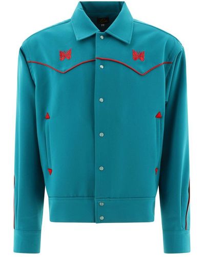 Needles Piping Cowboy Button-up Jacket - Blue