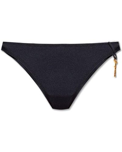 Jacquemus Logo Charm Low-rise Bikini Bottoms - Blue