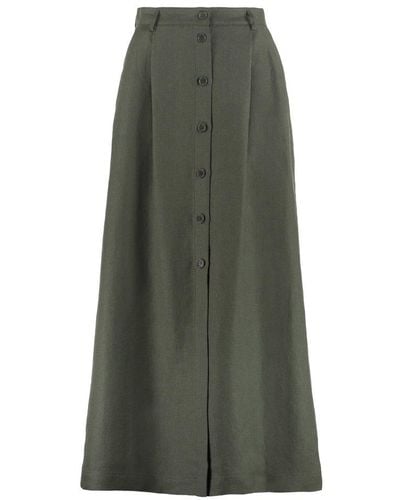 P.A.R.O.S.H. Linen Skirt - Green