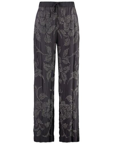 P.A.R.O.S.H. Embellished Drawstring Trousers - Grey