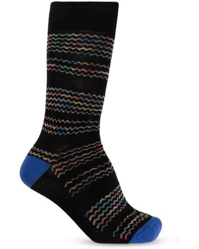 Paul Smith Zigzag Pattern Socks - Black