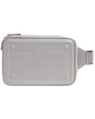 Dolce & Gabbana Logo Embossed Zipped Belt Bag - Gray