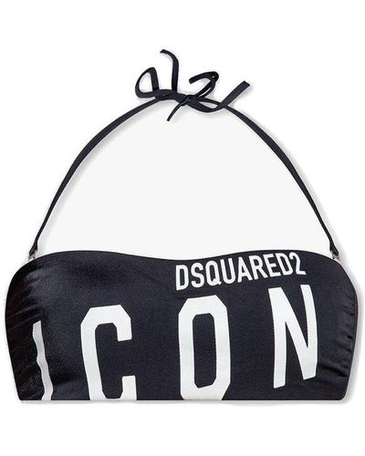 DSquared² Logo-print Bikini Top - Black