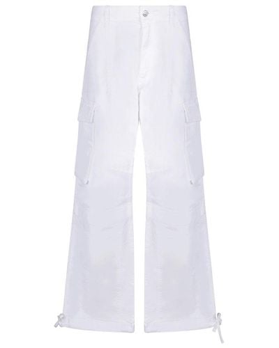 Moschino Jeans Logo Patch Cargo Trousers - White