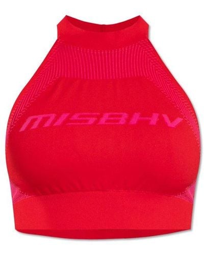 MISBHV Logo-jacquard Cropped Sports Bra - Red