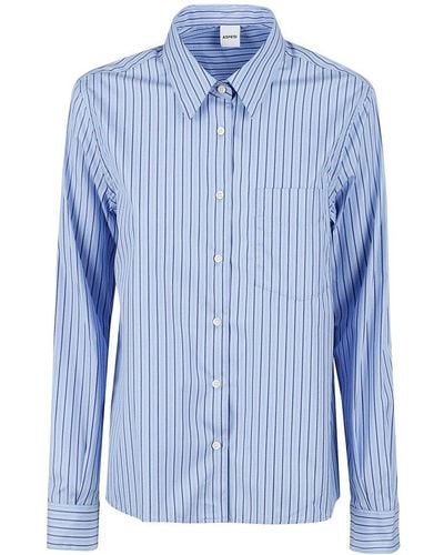 Aspesi Striped Buttoned Shirt - Blue