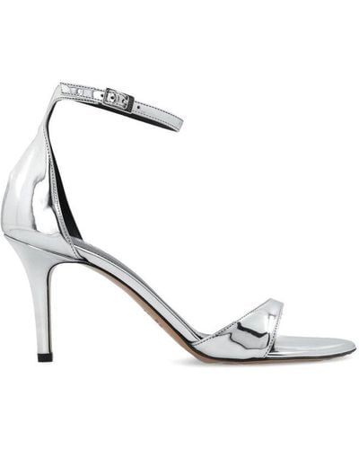 Isabel Marant Metallic-effect Buckle-fastened Sandals - White