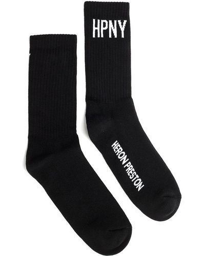 Heron Preston Logo Intarsia Socks - Black