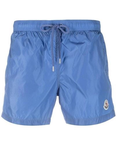 Moncler Logo Patch Swim Shorts - Blue
