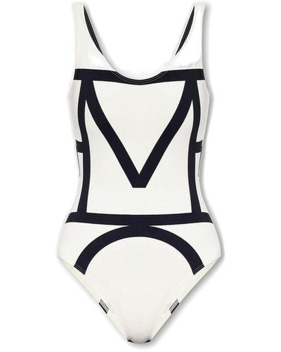 Totême Monogrammed One Piece Swimsuit - White