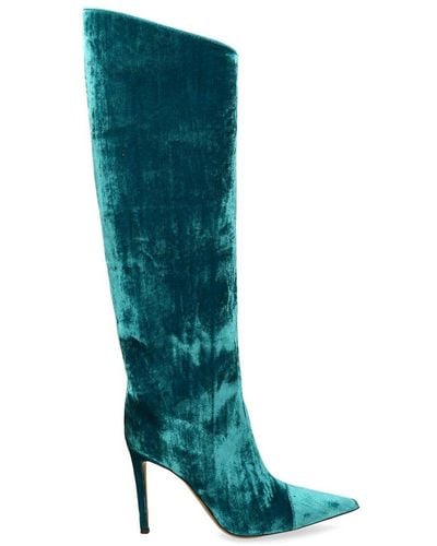 Alexandre Vauthier Pointed Toe High-knee Boots - Green