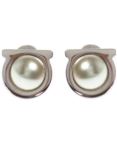 Ferragamo Embellished Stud Earrings - Metallic
