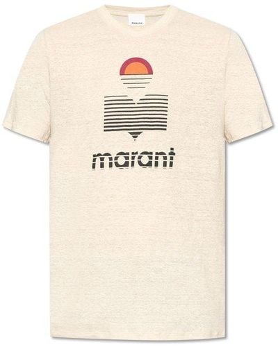 Isabel Marant 'karman' Linen T-shirt, - Natural