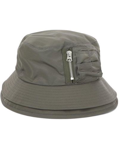 Sacai Pocket Detailed Bucket Hat - Grey