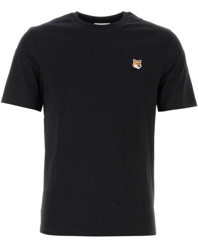 Maison Kitsuné Fox Head Patch Crewneck T-shirt - Black