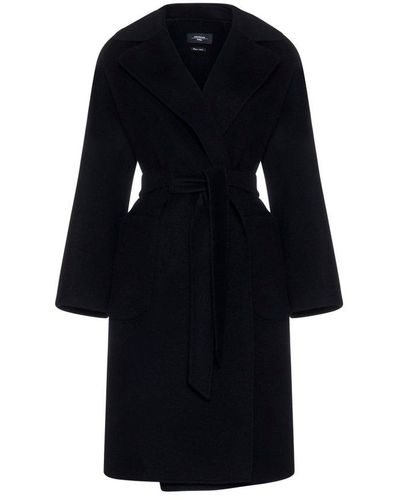 Weekend by Maxmara Kimono-sleeved Belted Coat - Black